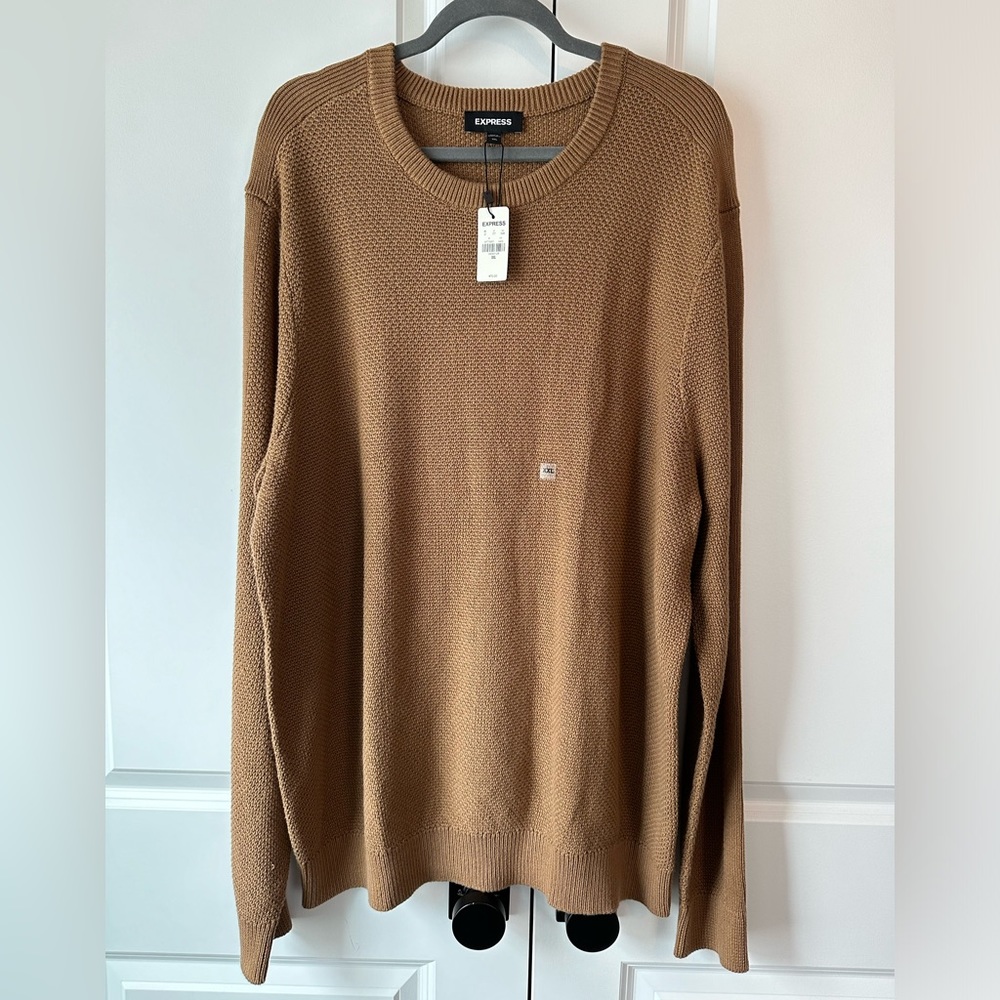 Express Men’s Solid Seed Stitch Crew Neck Sweater NWT Size XXL